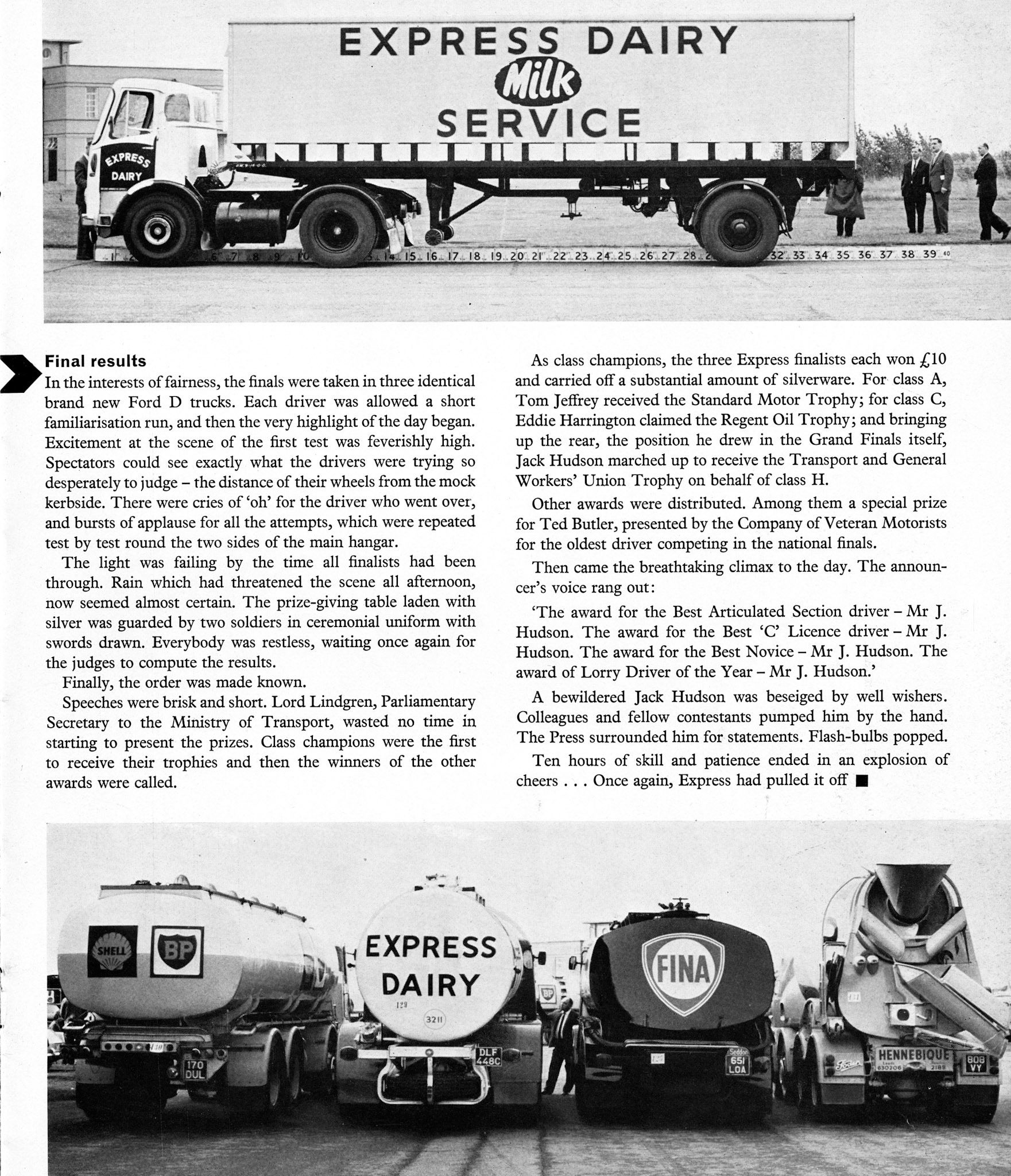 1965 National Lorry Driver of the Year Competition at Bramcote, near Coventry
