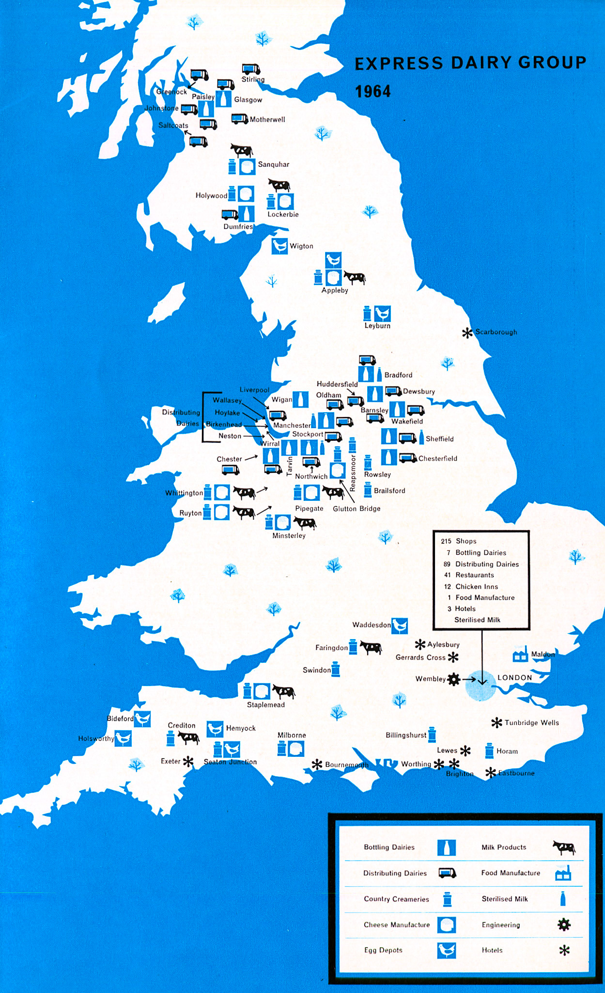1964 'Expressly for you' customer leaflet-map of operations (Courtesy Dave Fane)