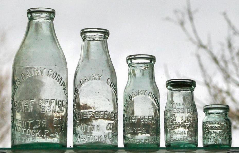 1940's? Express milk and cream bottles, Chief Office (Courtesy Paul Smith)