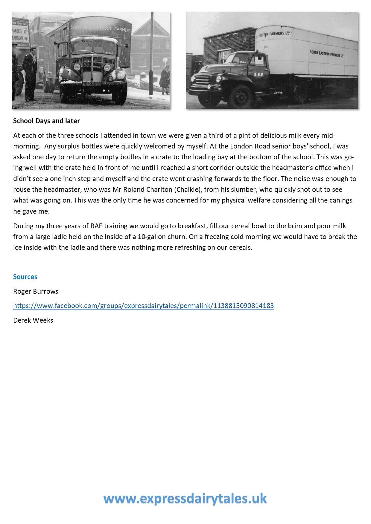 Dairy Memories from Hampshire, including Andover Creameries Page 3 (Express Dairy Tales Publication)