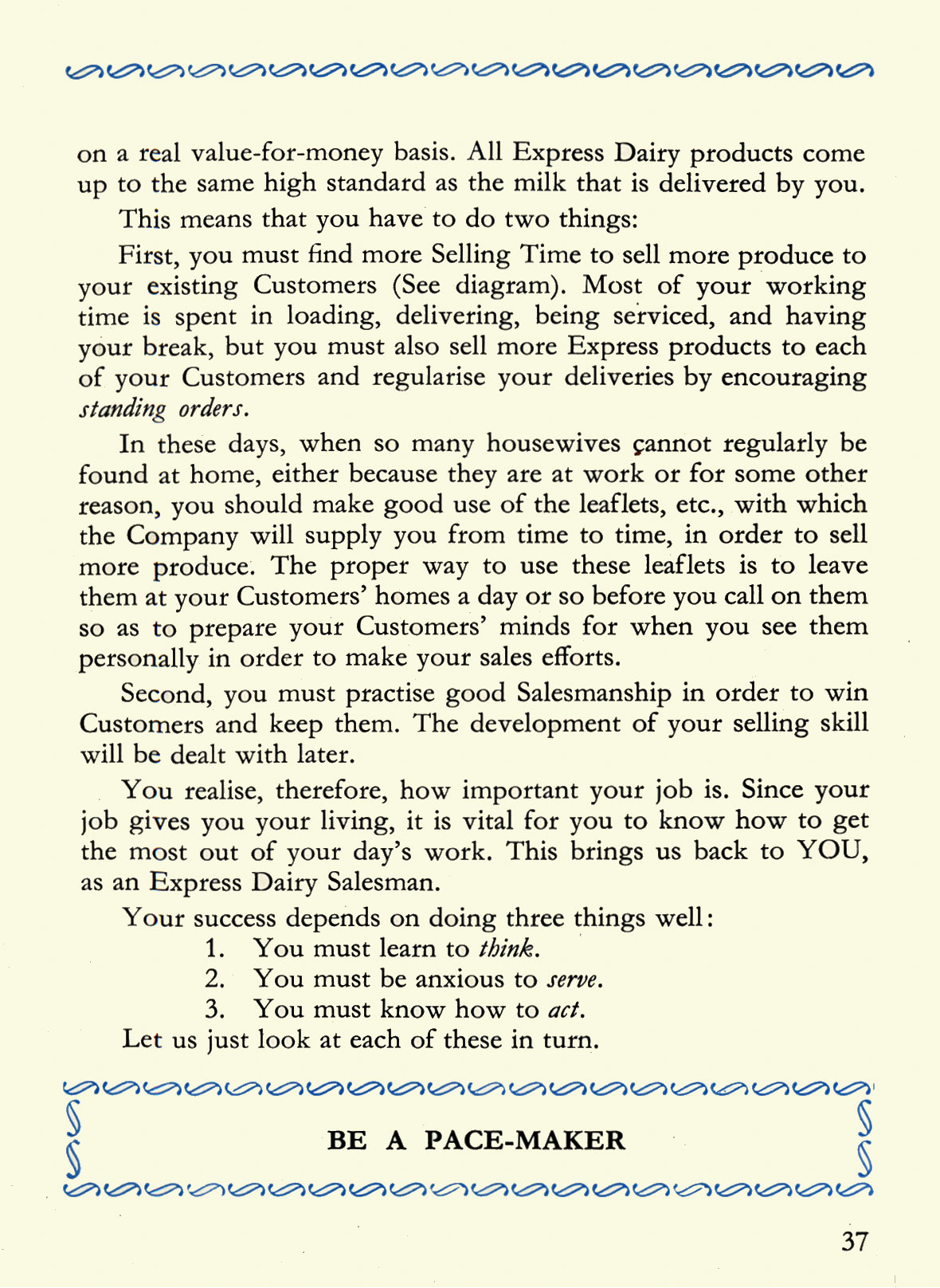 1956 Express Salesman's Manual, Fourth Edition published 1954, presented to Roger Gillard, Orpington Depot