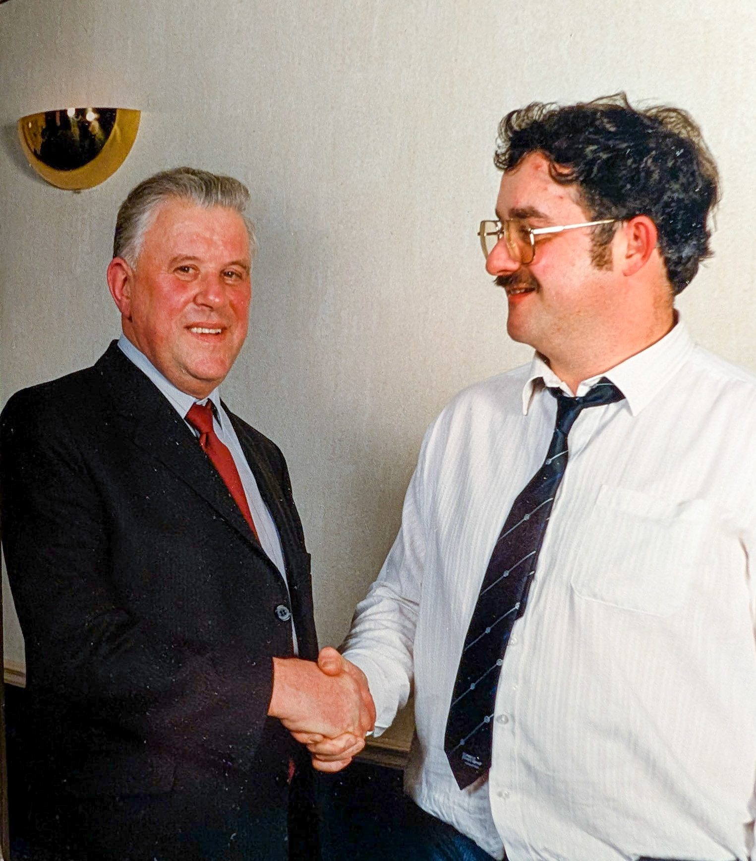 1988? Appleby Long Service dinner. Jack Turnbull and David Atkinson. (Courtesy David Atkinson)