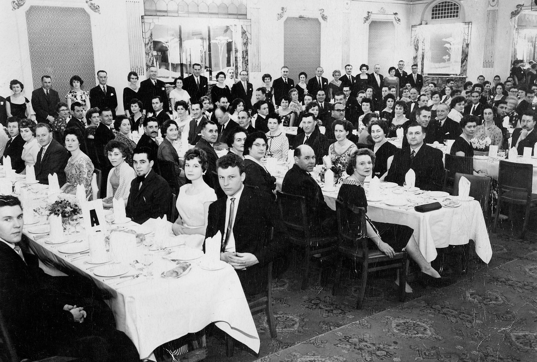 1950s Jack Cohen and friends... one of the social events organised for his workers. (Courtesy Karen Tuke, Tolleshunt Major in Words and Pictures old Photos on Facebook)