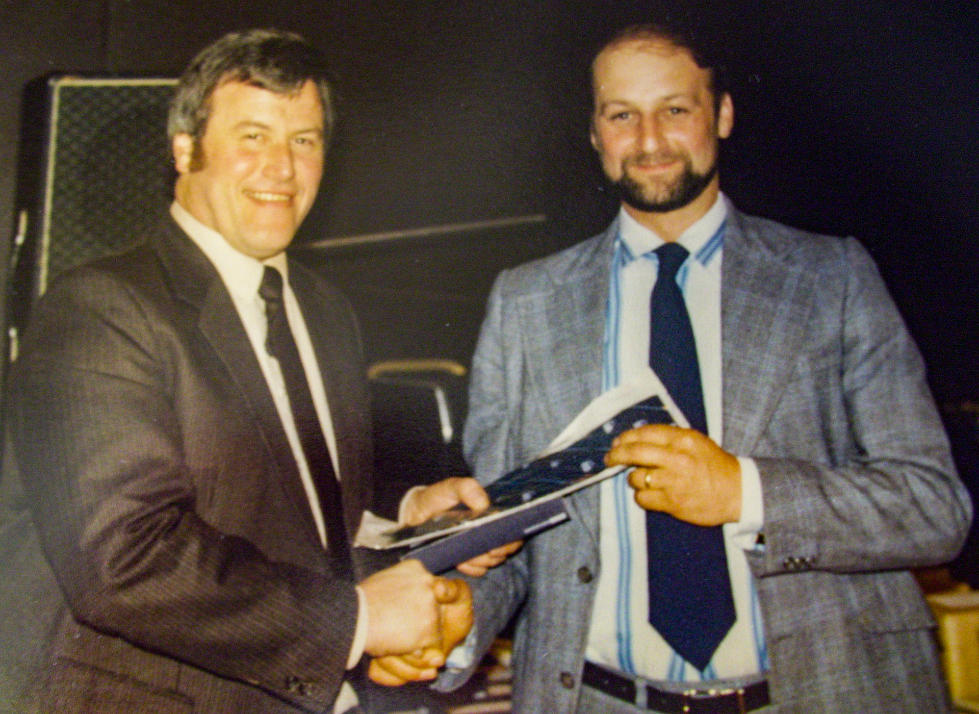 1980s Appleby drivers receiving Long Service Awards. Brian worked as a driver at Appleby for 20 years from 1970 to 1990. (Courtesy Brian Bousfield)