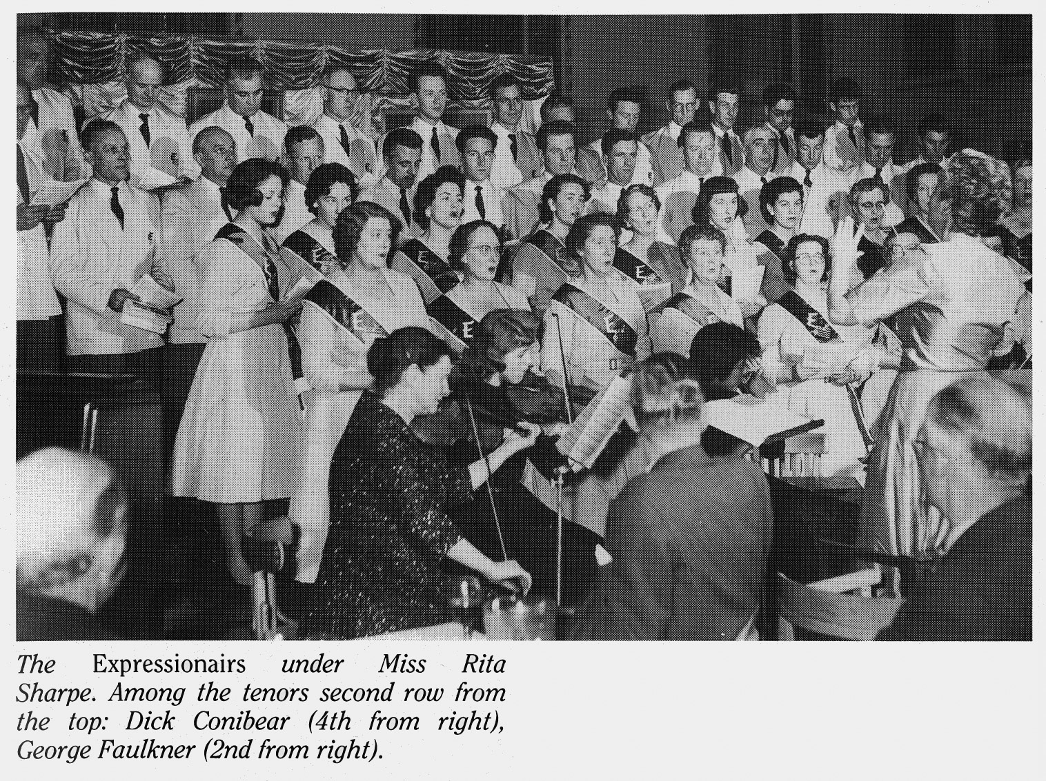 1988 Express Ruislip choir 'The Expressionaires' practising. (January Express News)