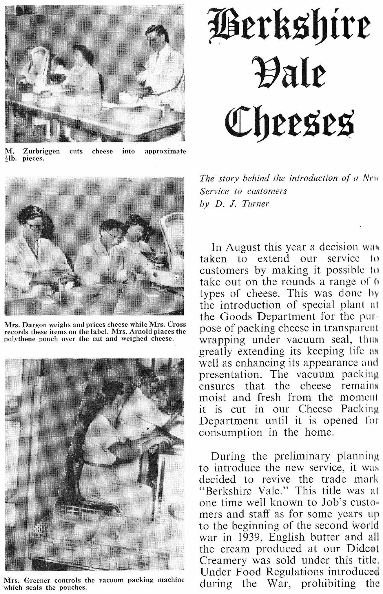 1958 December-Berkshire Vale Cheeses. (Courtesy Book of Job, Roberts Foundation)