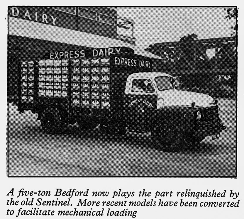 1956 Five ton Bedford at South Morden: from album showing 30 years of progress in transport fleet. (Express News July)