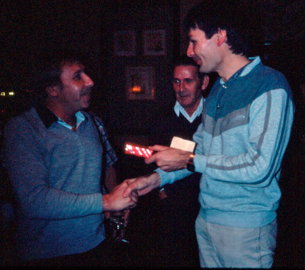1980's Presentation to Tony 'Chalky' White by Peter Roper