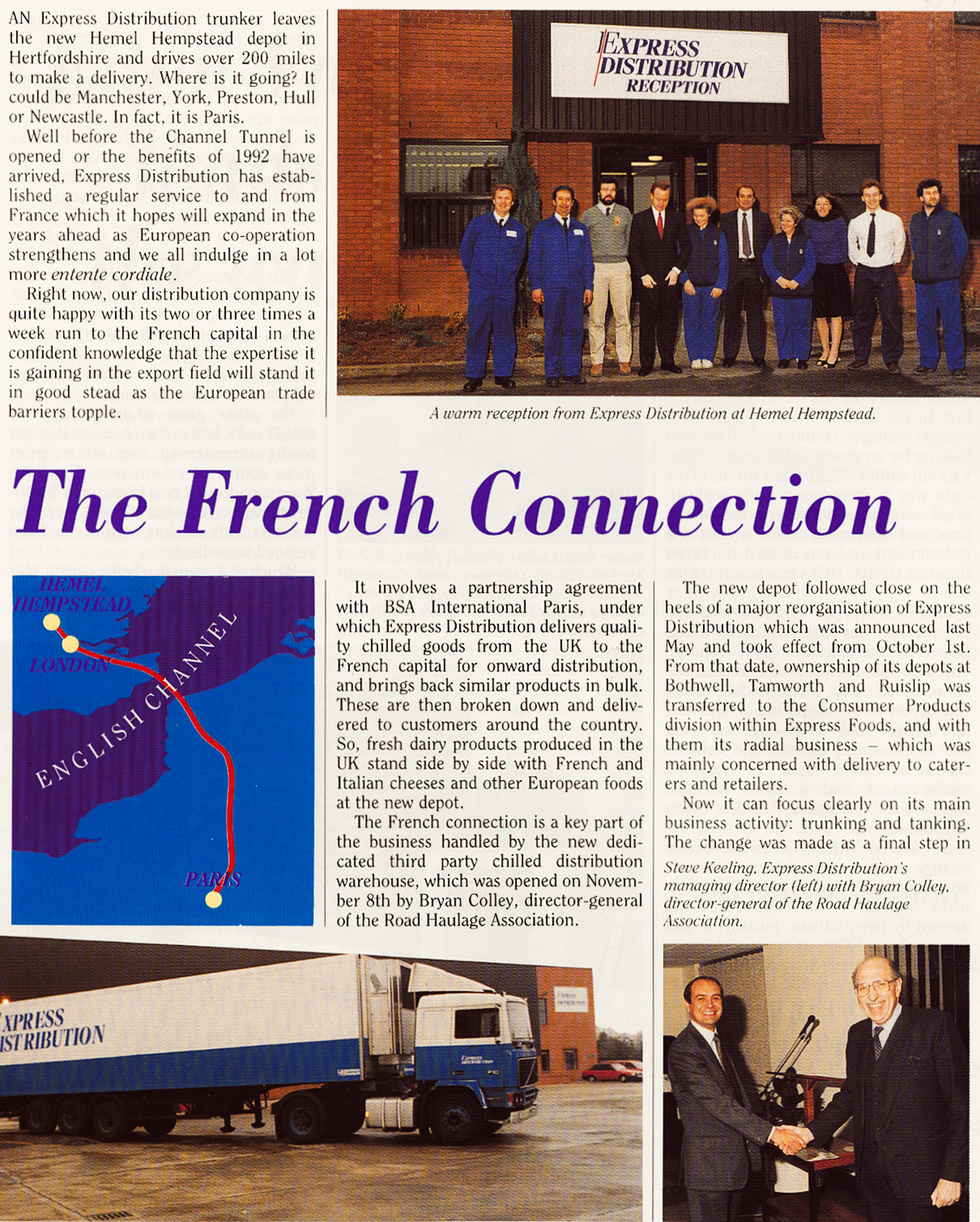 1989 Express Distribution at Hemel Hempstead handles service to France