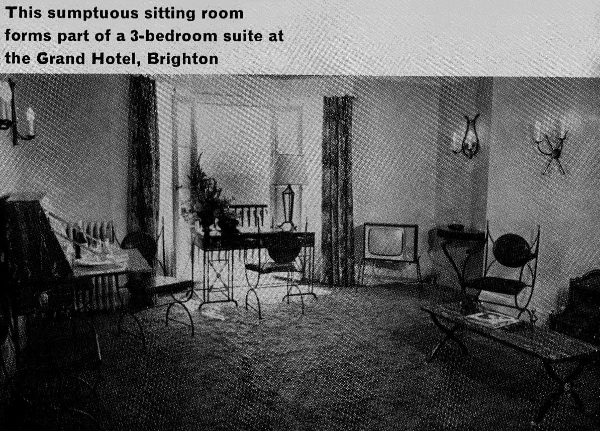 1963 Grand Hotel at Brighton, suite. Extract from feature article by Raymond Seller, who joined Express to help edit 'Express News' (Express News Autumn)