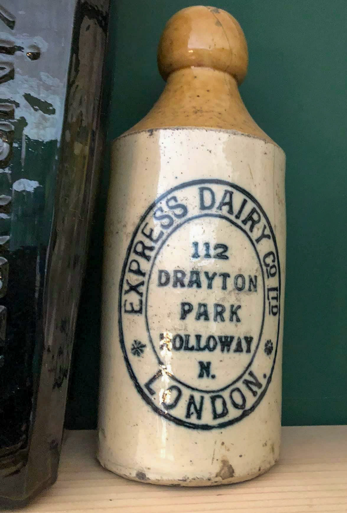 1910's? Ginger beer bottle, 112 Drayton Park, Holloway. (Courtesy Aled Rees, Real Diggers FB Group)