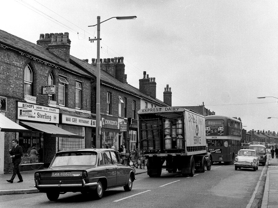 1960's Wythenshawe Express Dairy Commer at Northenden (Courtesy North West Trucks)