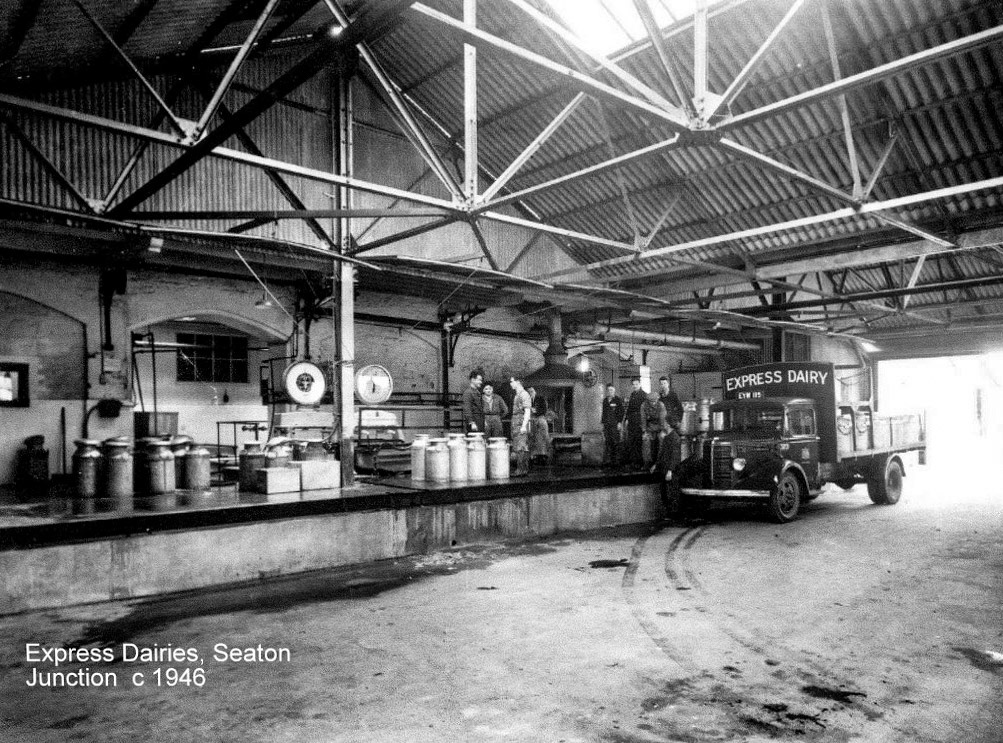 1946 Seen on the loading bank at the Seaton Junction Dairy in East Devon, with the typical Avery scales to hand, this example of the updated Bedford ‘WTL’, fleet no 373, EYW 115, was purchased from Spurlings in August 1938, and carried a classic chain-sided churn body. Now looking rather tired and still missing the offside headlight (no doubt a wartime removal) it gave 11 hard year’s graft, before sale to T&amp;F Motors of Finchley in November 1949, for £35 plus purchase tax (7¾%) of £2 14s 2d. (Courtesy The Express Dairy Motorised Fleet, Allan Bedford, Heritage Machines)