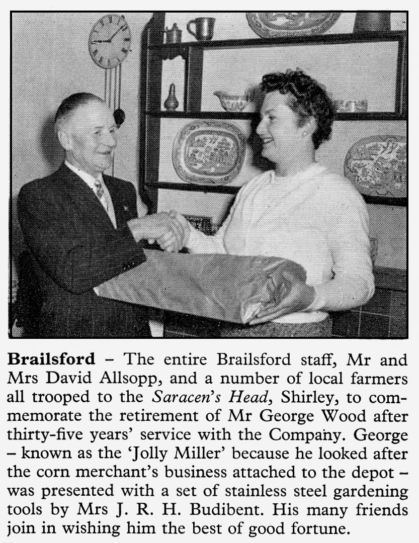 1960 George Wood retires from Brailsford after 35 years. (Express News Summer)