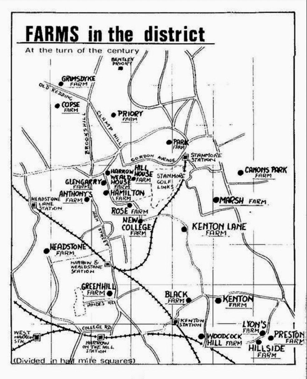 1900's Farms in Harrow area, including College Farm, Kenton Lane etc. (Courtesy Bill Melhuish)
