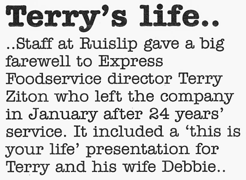 2003 Food Service Director Terry Ziton leaves Express after 24 years. (Express News February, courtesy Paul Luke)