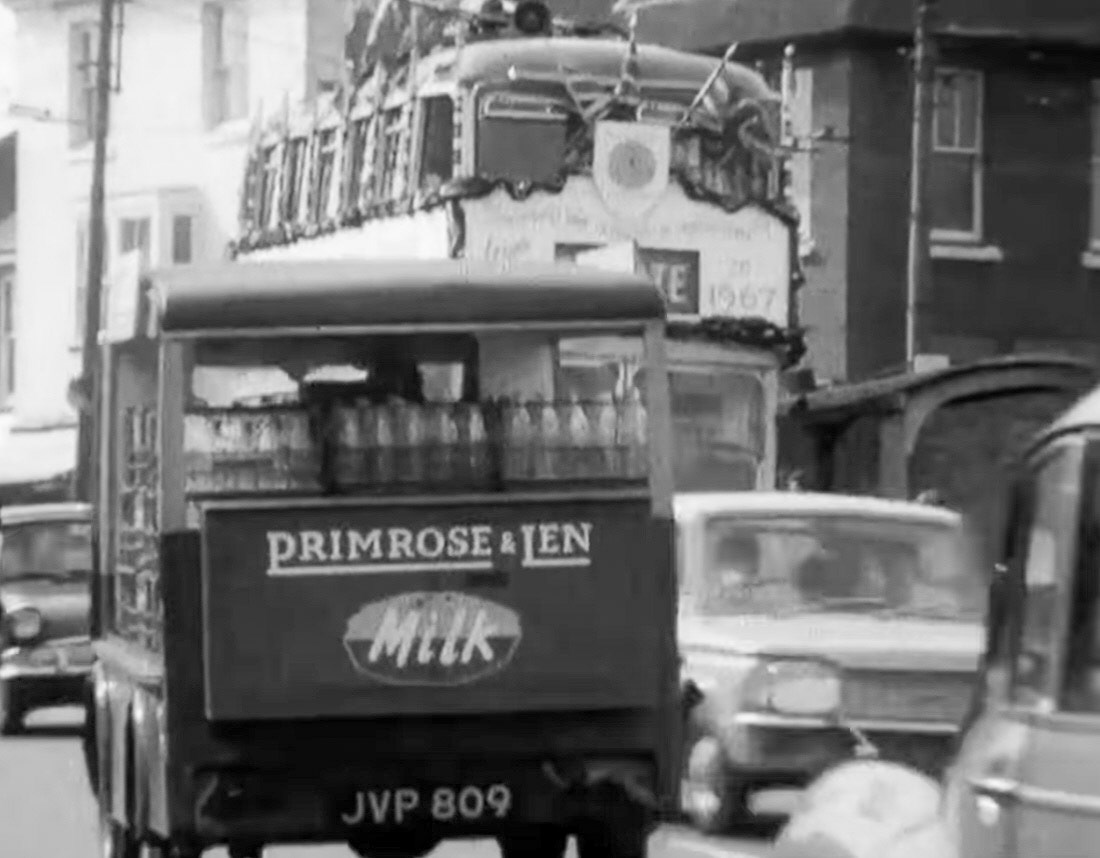1967 Primrose &amp; Len float, JVP 809, Stills from 'Maidstone's Last Trolleybus', amateur cine footage, (Recorded from TPTV, courtesy John Petts)