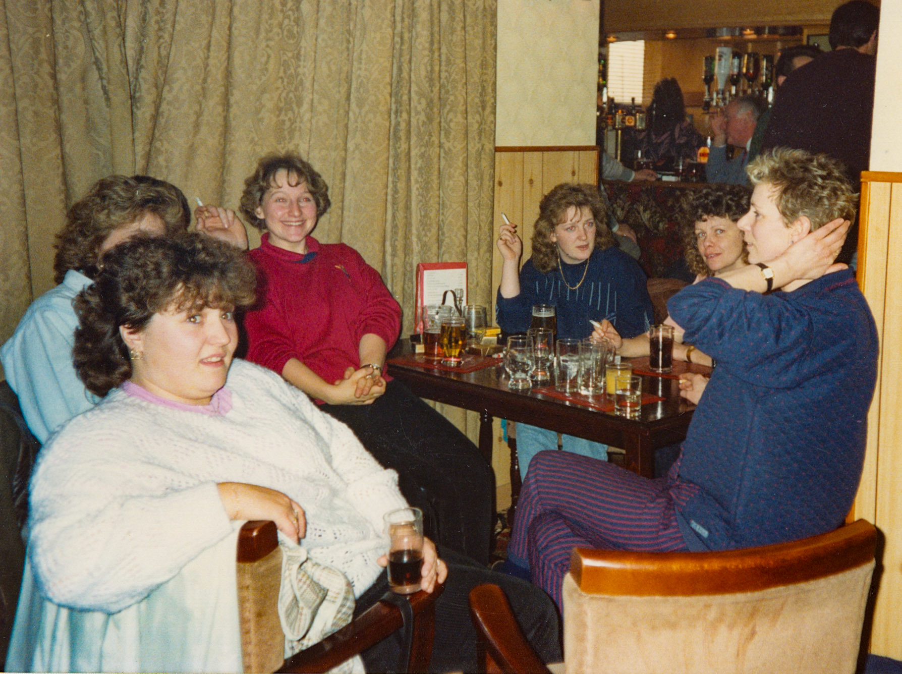 1992 Honiton Last Day, January 10th: Lorraine Toogood, Sharon ?, Karen Hayes, Sue ?, Roz Manley and Linda ? (Courtesy Wendy Hawker)