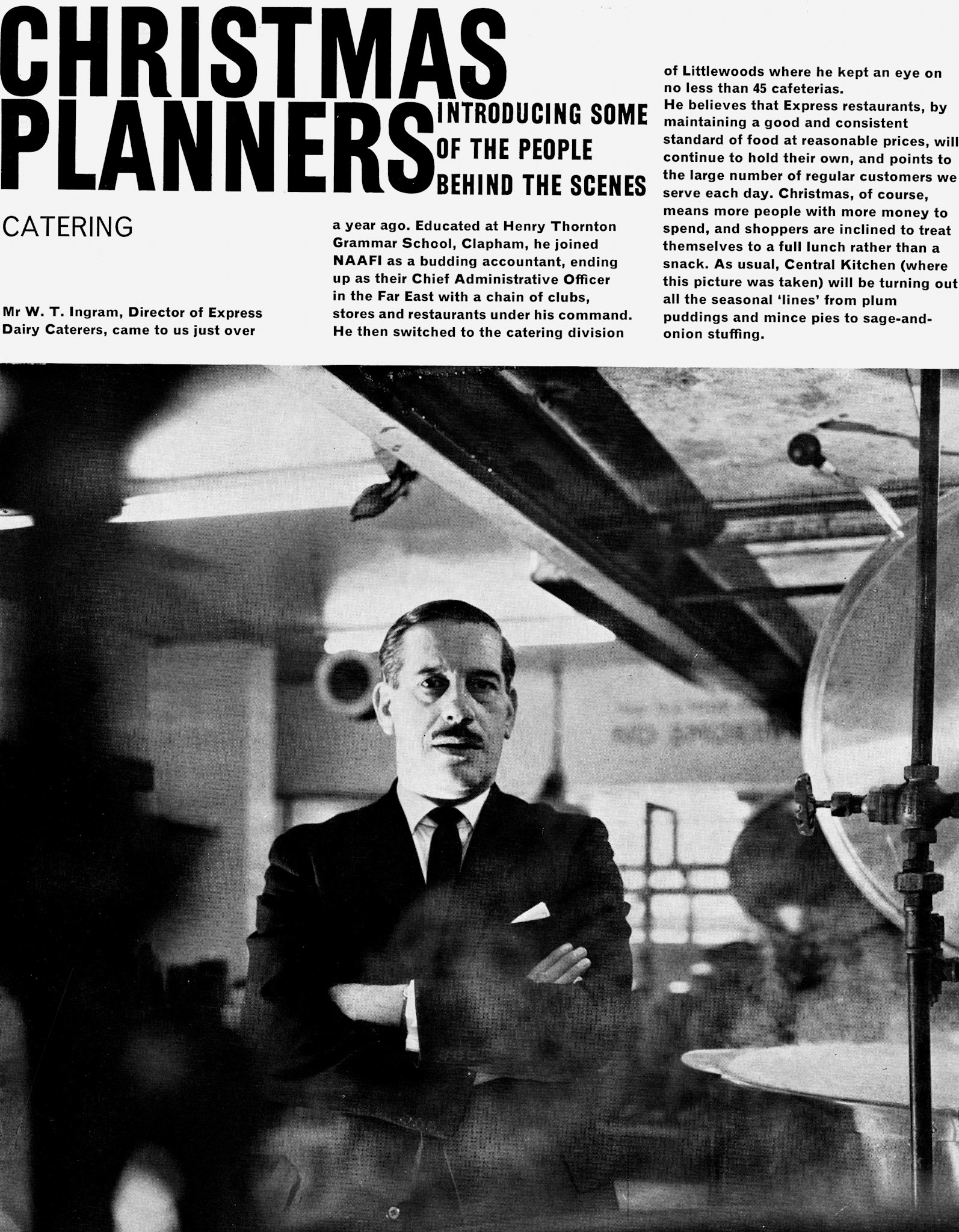 1962 Planning Christmas-Mr W.T. Ingram, Express Dairy Caterers Director.  (Express News Christmas)