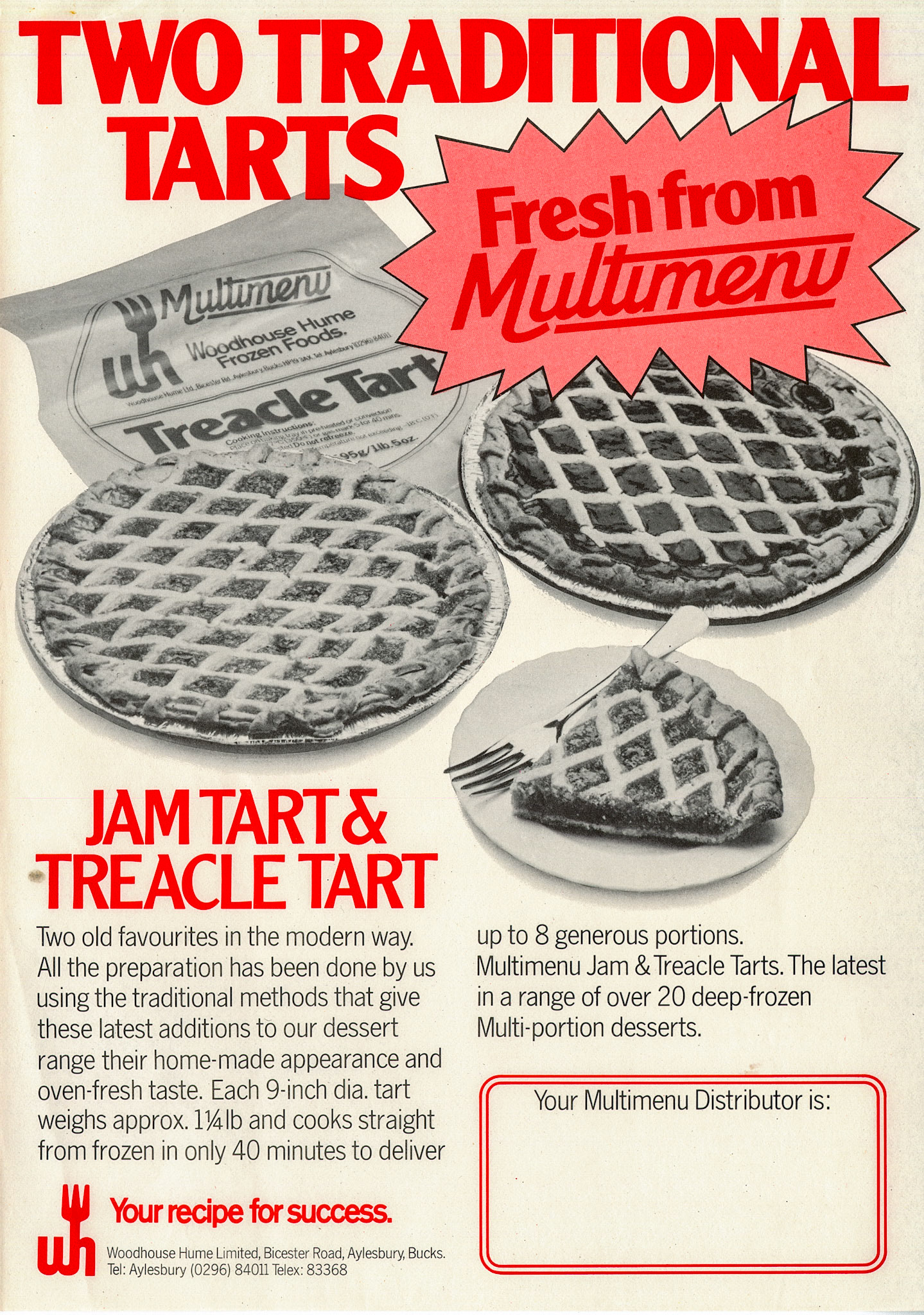 1982 Woodhouse Hume 'Multimenu' brochure, showing product range. (Courtesy John South well)