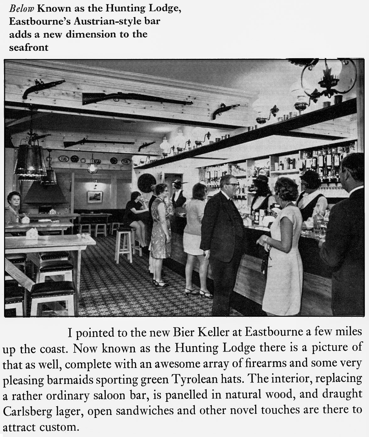 1969 E.K. Robarts comments on the new Bier Keller bar in Eastbourne. (Express News Autumn)
