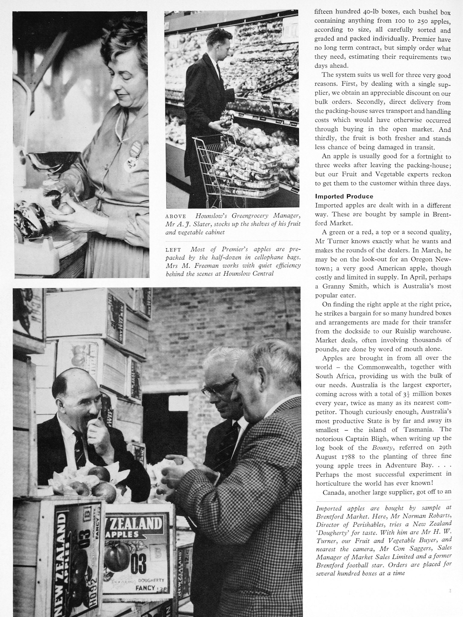 1962 Feature article about fruit and vegetable sales. (Express News Autumn)