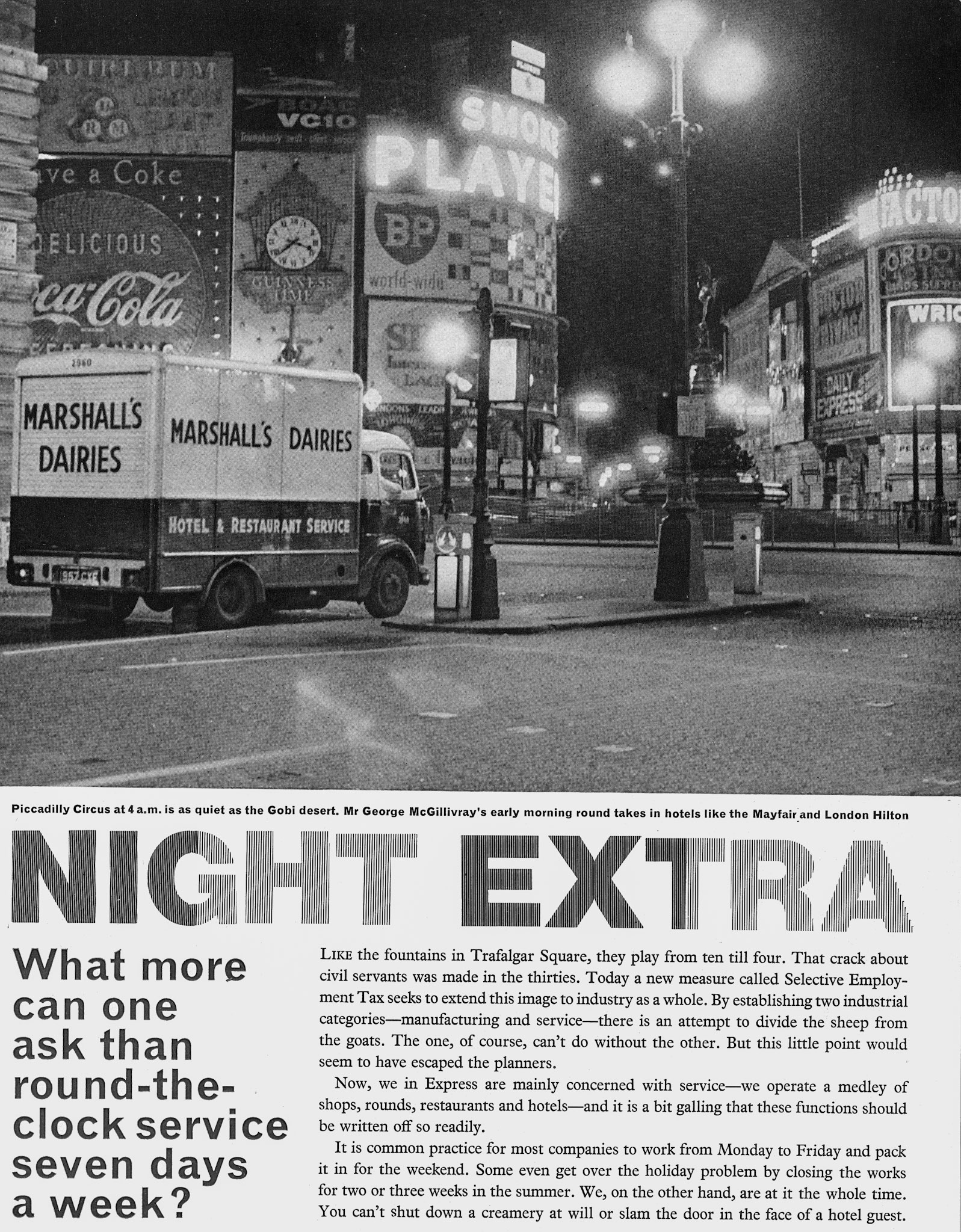 1966 Express night-time operations Page 1 (Express News Summer 1966)