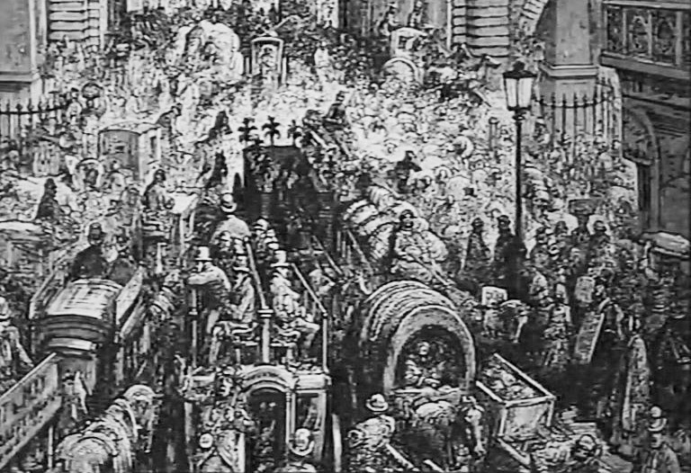 1858 George Barham business acting as a 'balancer', buying and selling wholesale milk grew and aged 22 he bought his first dairy. (Express 125 Years video still)