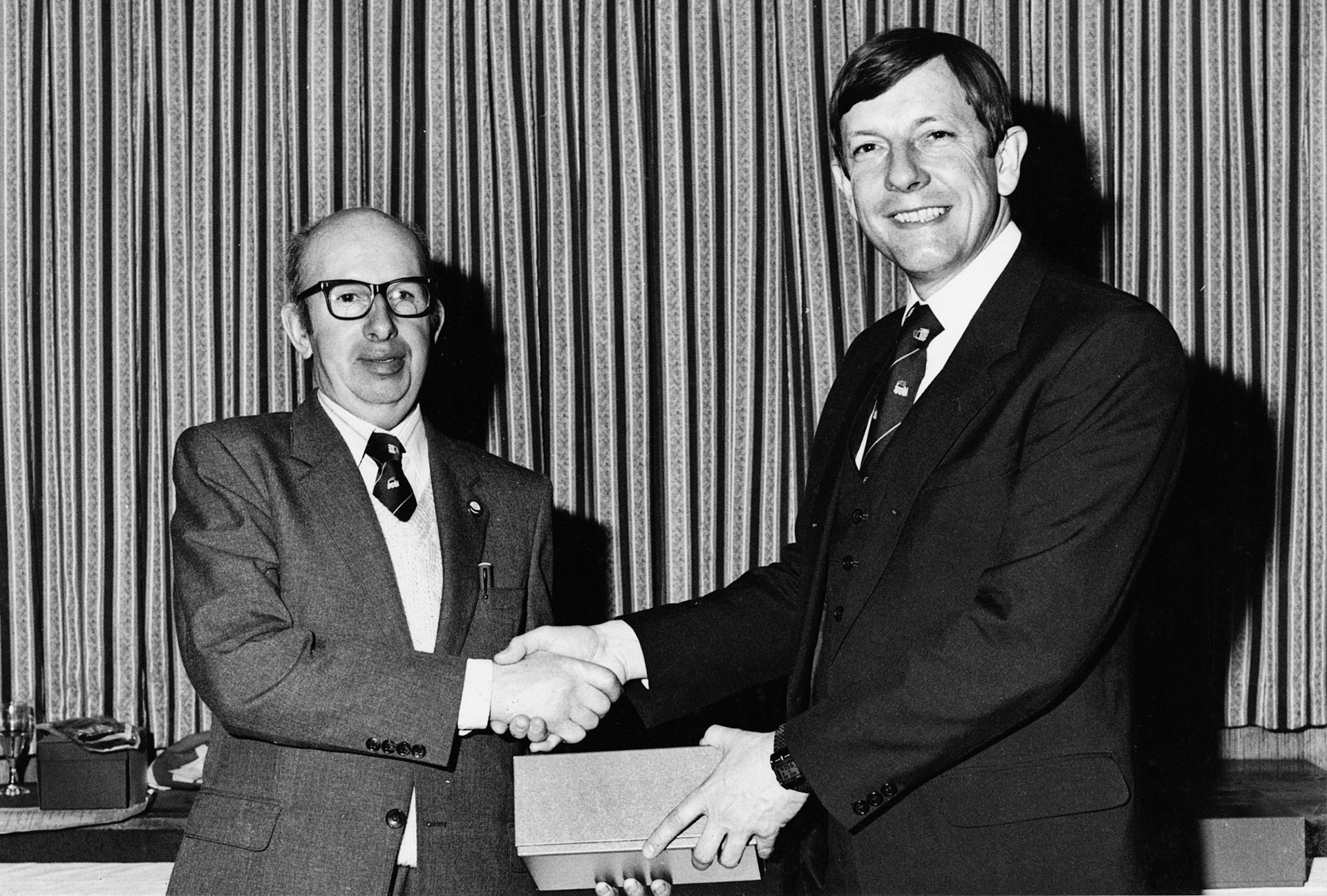 1978 Joe Lyons receives 25 Year award for service at Minsterley Creamery (Joe Lyons Collection)