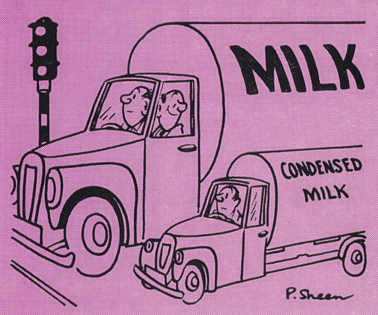 1971 P. Sheen cartoon, from Food and Drink Weekly. (Express News Autumn )