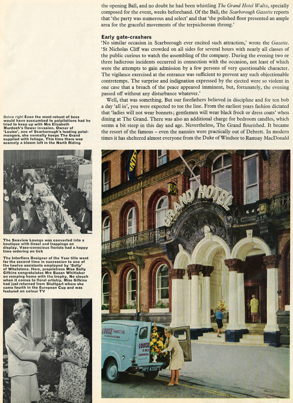 1967 The Grand Hotel, Scarborough hosts Interflora