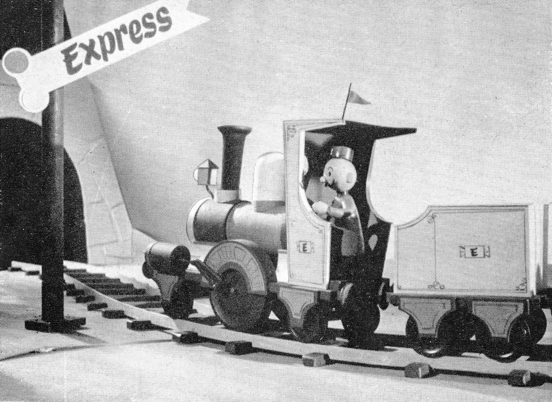 1955 Express cartoon showed on the first night of the launch of commercial TV. (From Express Story 1864 - 1964)