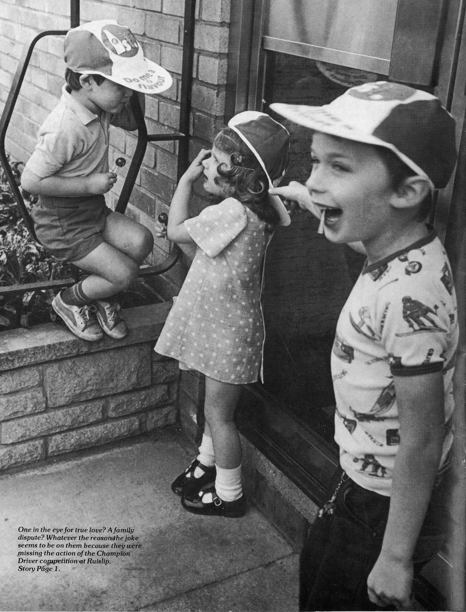 1982 Kids playing at the Champion Driver competition at South Ruislip