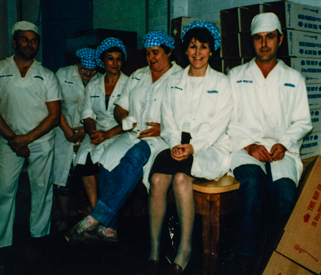 1978 Minsterley. John Potter and Lavinia Morgan recognise (from right) David Webster, Mary Edwards, Jean Skudra, Dot Davies, Anne Davies (partly hidden) and Dave Ingram. (Joe Lyons Collection)
