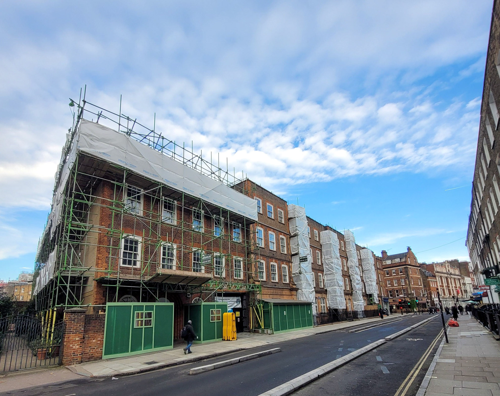 2025, January. Tavistock Place office building work. Valerie Kane comments "My grandfather, Percy George, worked there in ‘50/60s-I believe he was a butler." Stephen Jennings "Is that where I went for a medical 52 years ago after starting as a yard boy at Morden? My uncle was at Morden bottling...Peter Nicoli". Raffaele Ralph Phillips replies "Yep, same for me 55 years ago, started as an apprentice vehicle electrician in the garage of the bottling depot at Morden South." Derek Hollis comments "I used have my breaks in their canteen. Bloomsbury depot was at the rear of these offices where, nearly 60 years ago, I was the assistant manager there with George Hurren; Ernie Benford was the manager. I was in my early twenties and went on to be their youngest ever Area Retail Manager." (Courtesy Mark Amies)
