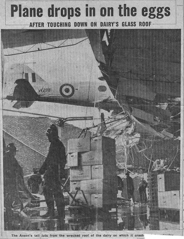 1960 (01 June). Avro Anson VV298. (Courtesy https://www.pprune.org/aviation-history-nostalgia/379570-egg-packing-anson-2.html)