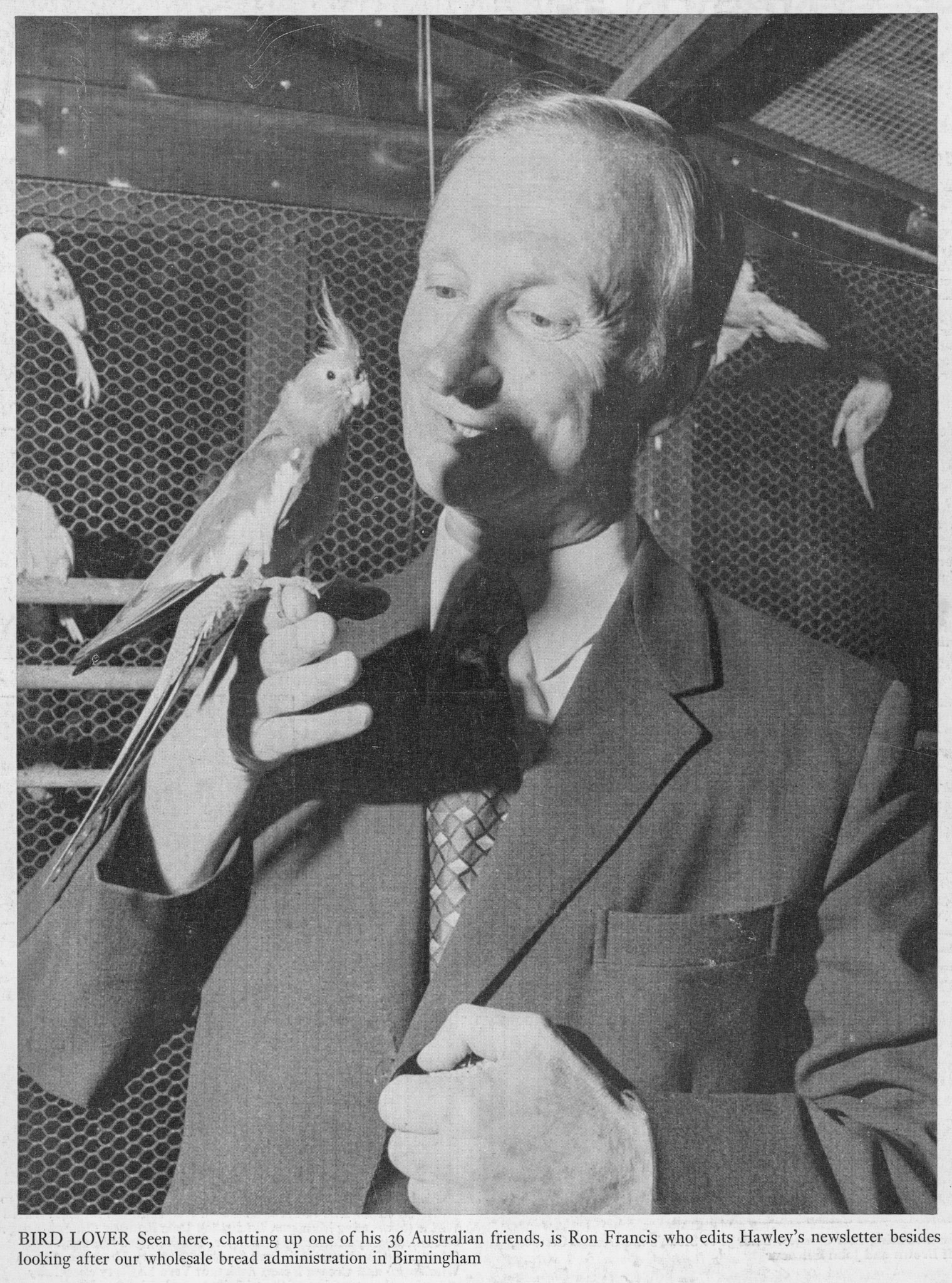 1973 Ron Francis, Hawley's wholesale break administrator. (Back Cover, Express News Autumn)