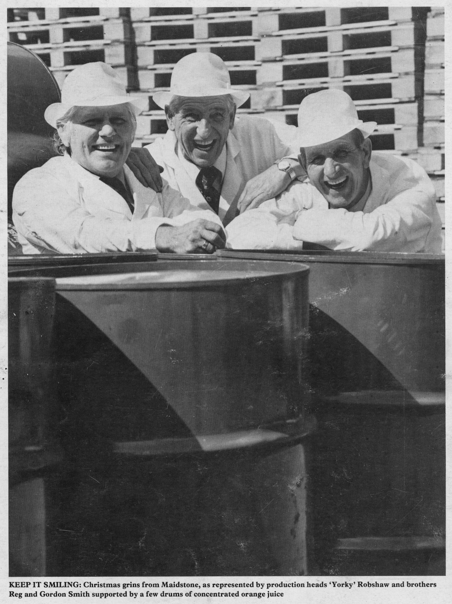 1977 Christmas grins from Maidstone - Yorky Robshaw and brothers Reg and Gordon Smith