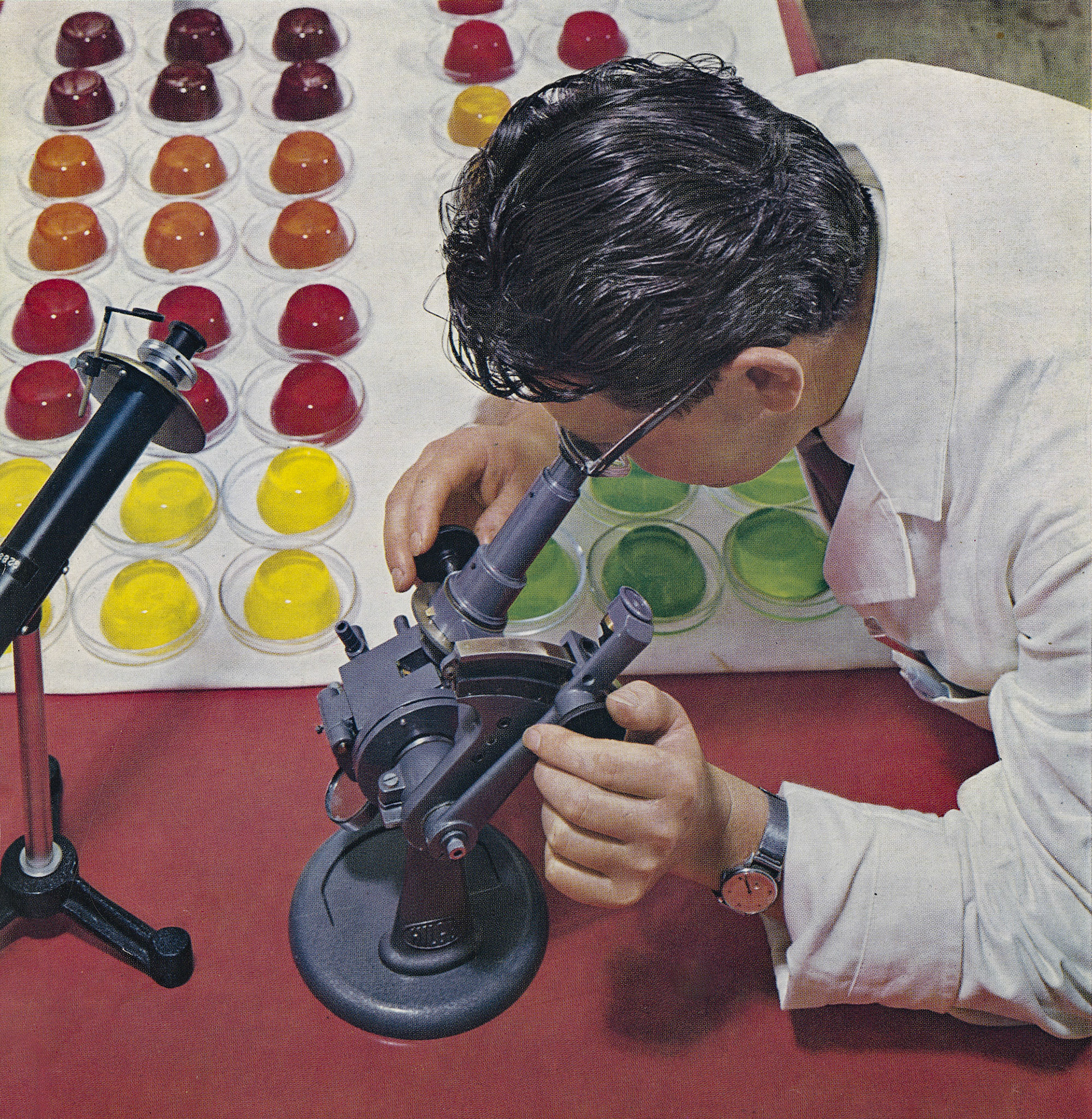 1964 Quality Control-using a refractometer to check jellies (From 'Express in Focus (Courtesy Brian Rebbeck)
