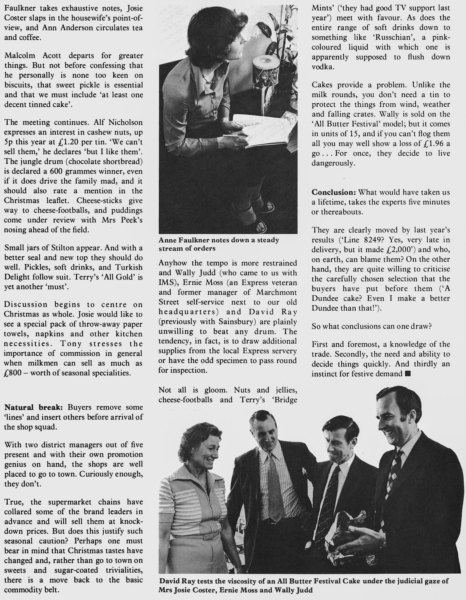 1978 Christmas planning, with Anne Faulkner,David Ray, Mrs Josie Coster, Ernie Moss and Wally Judd. (Express News Autumn)