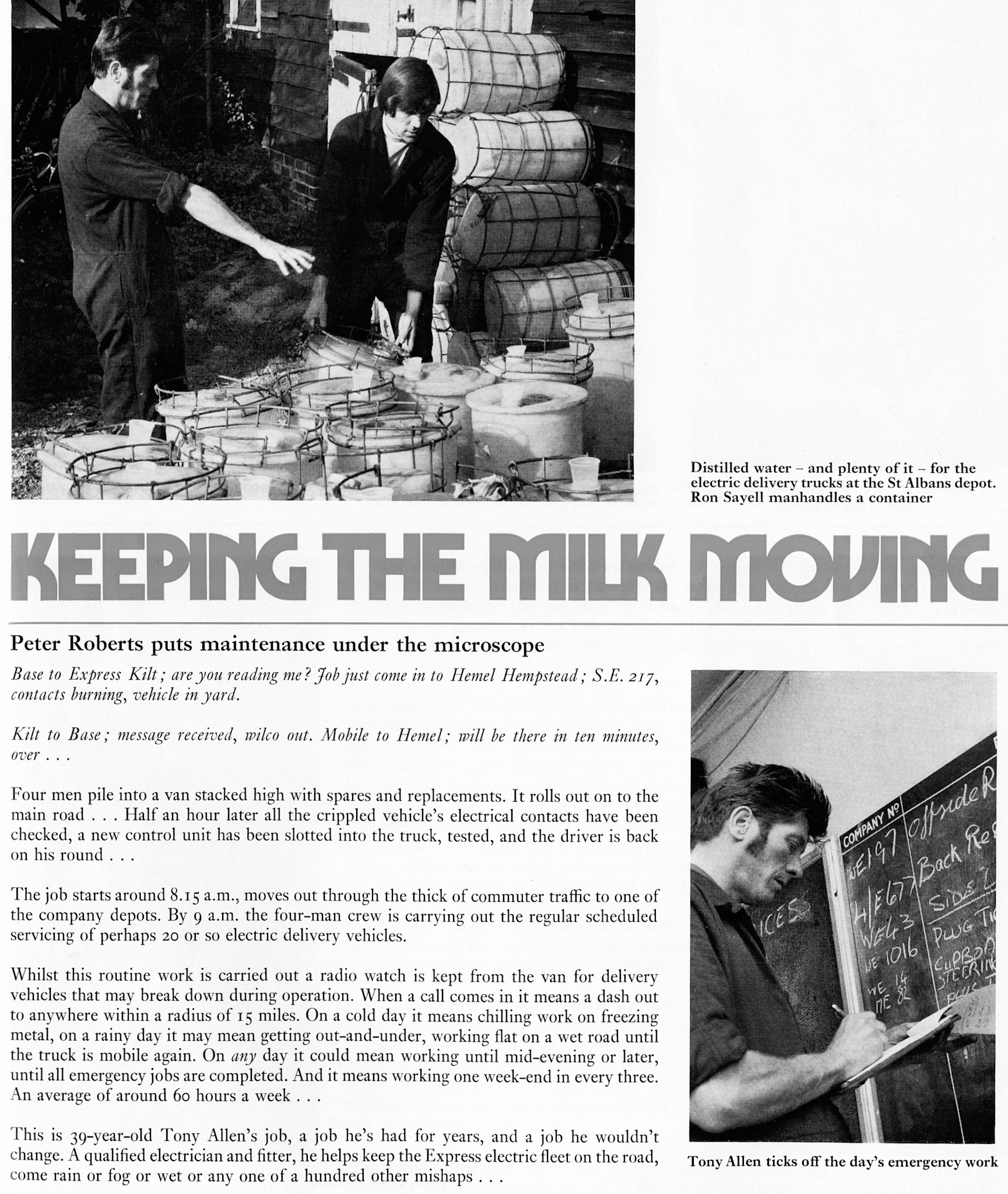 1971 Vehicle maintenance team in action