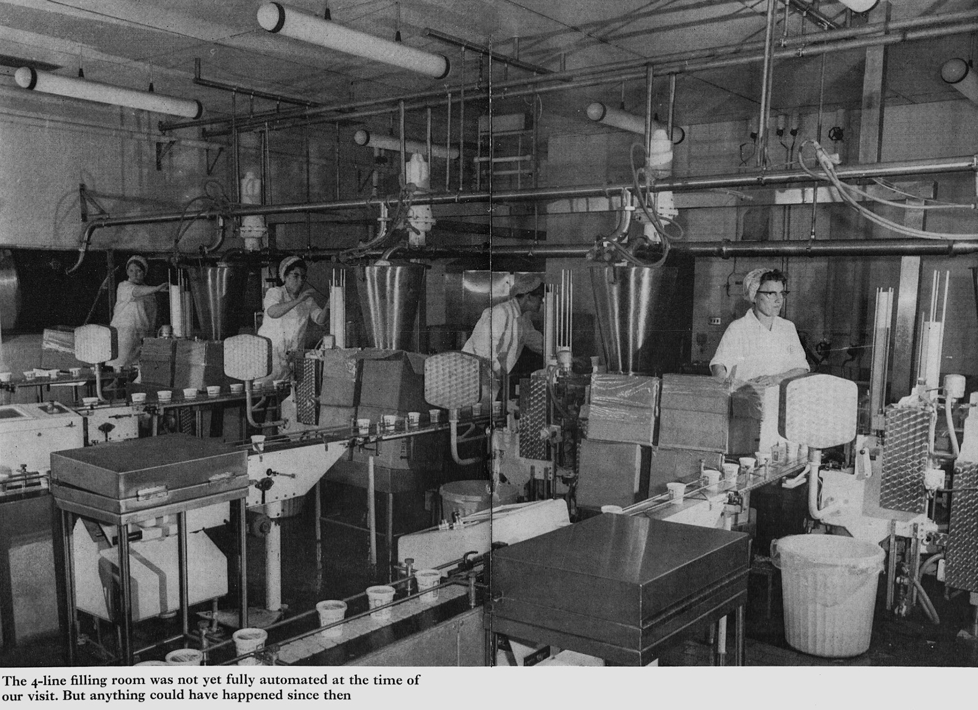 1972 Minsterley Cottage Cheese Filling Room. (Express News Autumn)