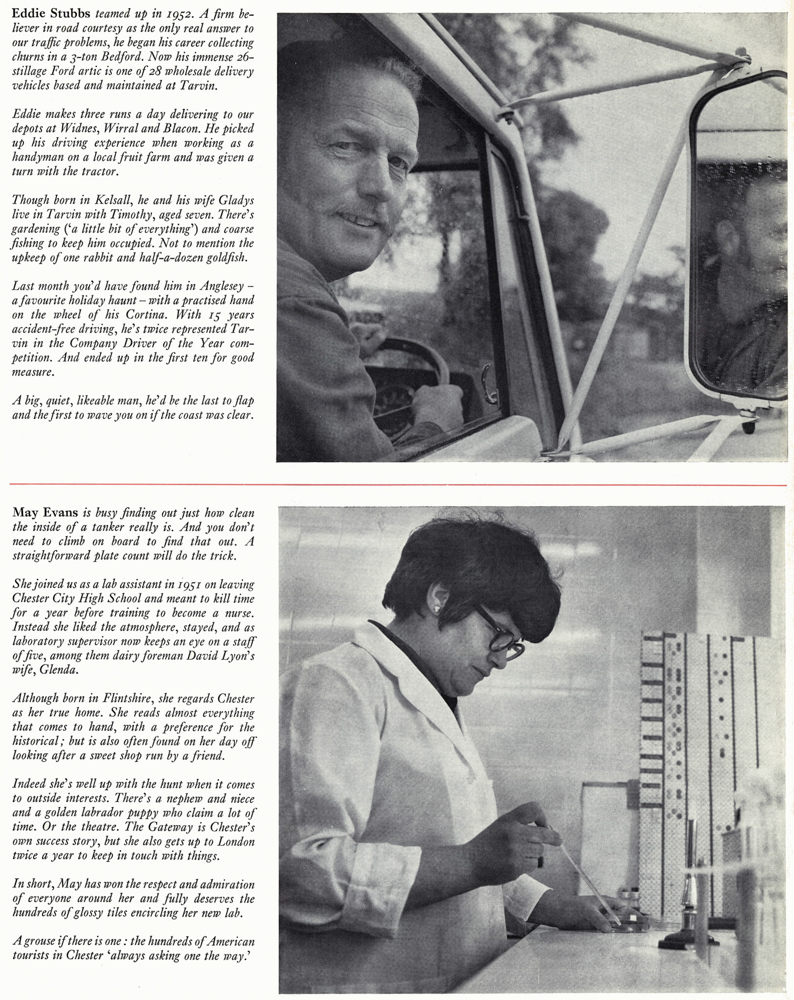 1971 In depth article about Pool Bank Dairy, Tarvin. Catherine Sheehan comments "I worked in the lab with May Evans for 7 years, back in the 80's." (Courtesy Doreen Williams)