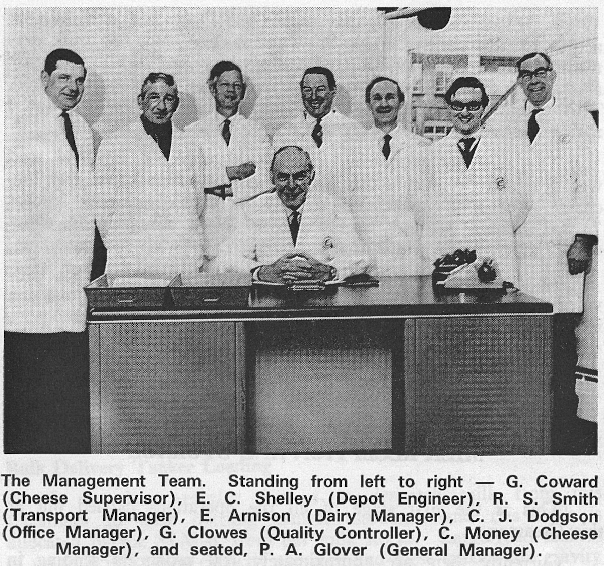 1971 Management Team, from Appleby Creamery 40th Anniversary Brochure