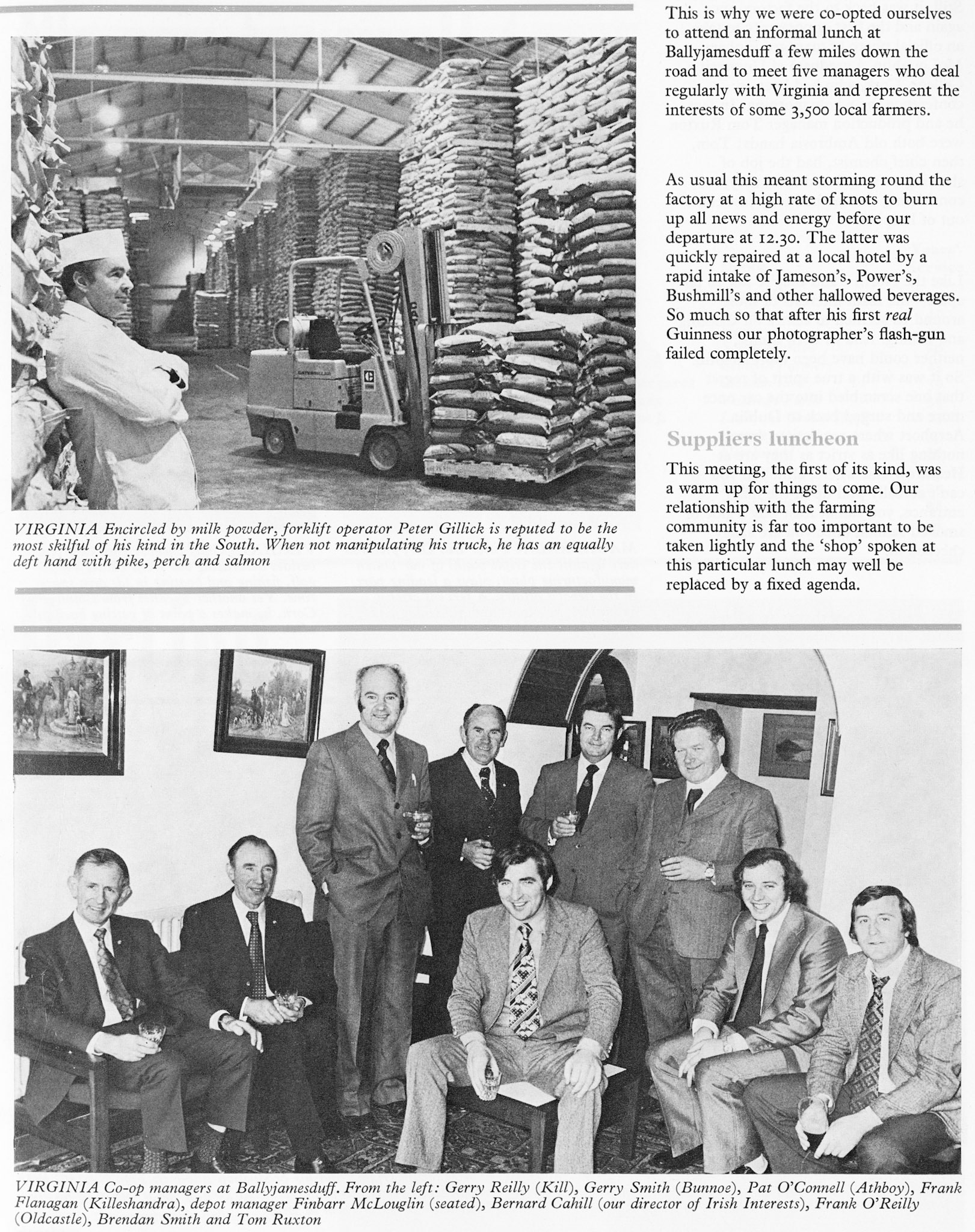 1976 Magheralin and Virginia Creameries compared in County Down (NI) and County Cavan (Ireland)