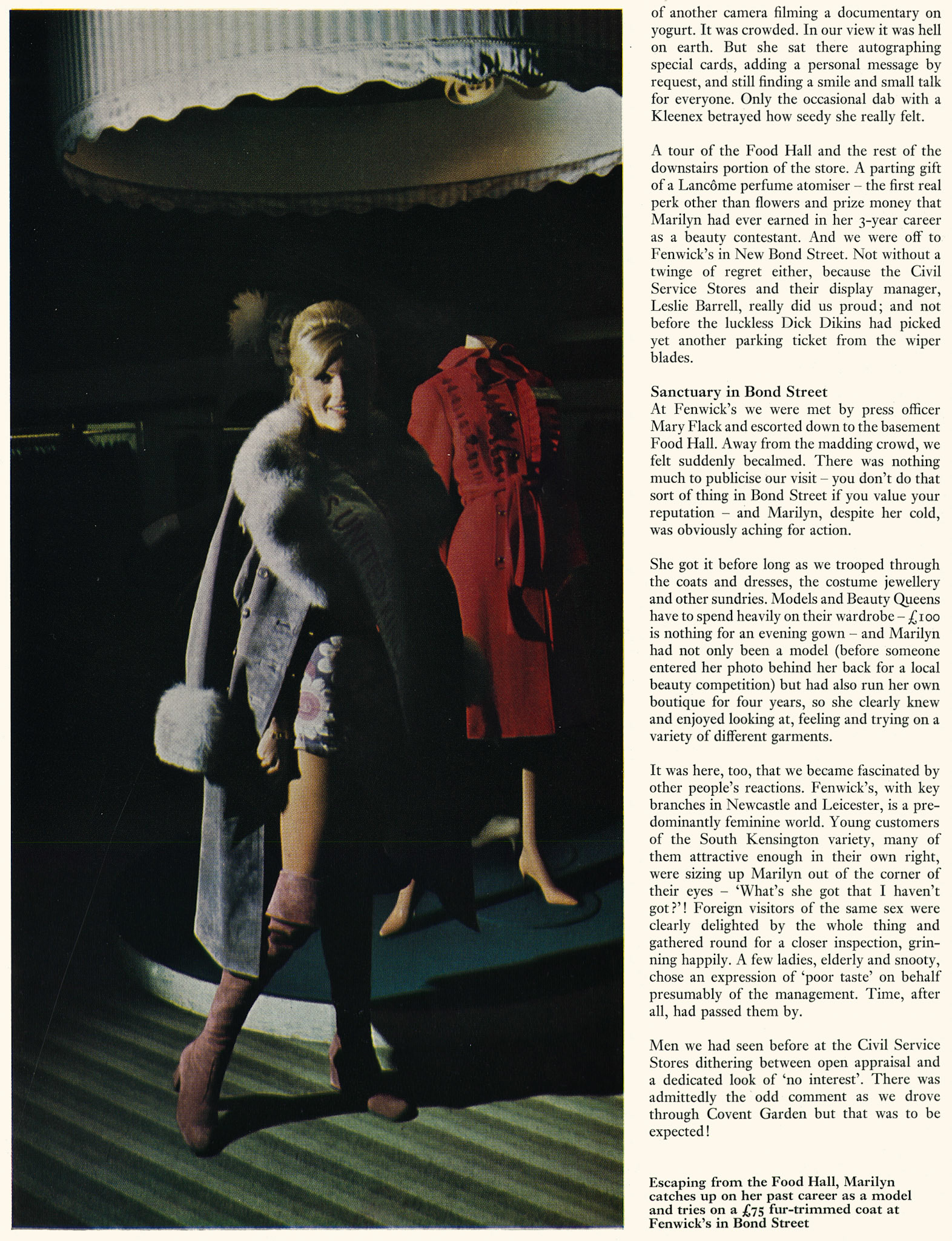 1971 A whirlwind day with Miss UK and Ski. (Express News Christmas)