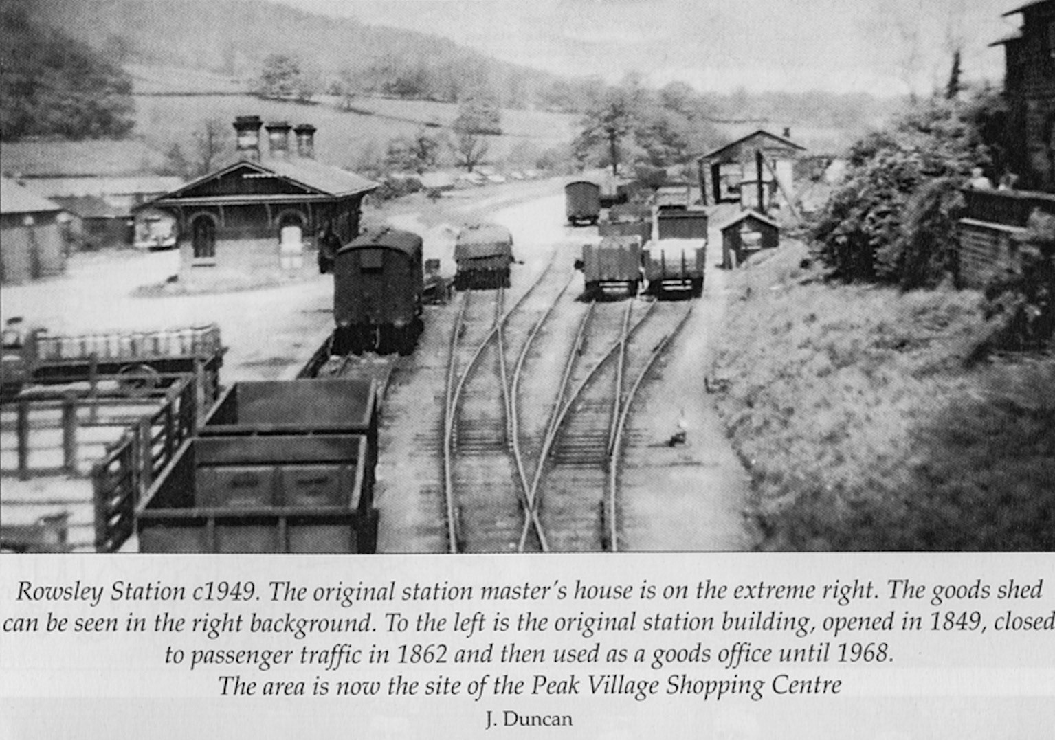 1949 Rowsley Station, now only used for goods traffic, with churn lorry on the left. (Courtesy 'Dales Life in the Devonshire and Rutland Villages' by Keith Taylor, County Books, image by:J Duncan)