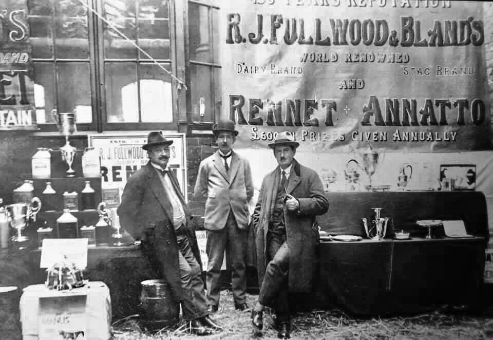 1920's? Fullwood and Bland of Ellesmere, stand at a show, suppliers of rennet to Ruyton Co-operative Dairies. (Courtesy Jean Jones)