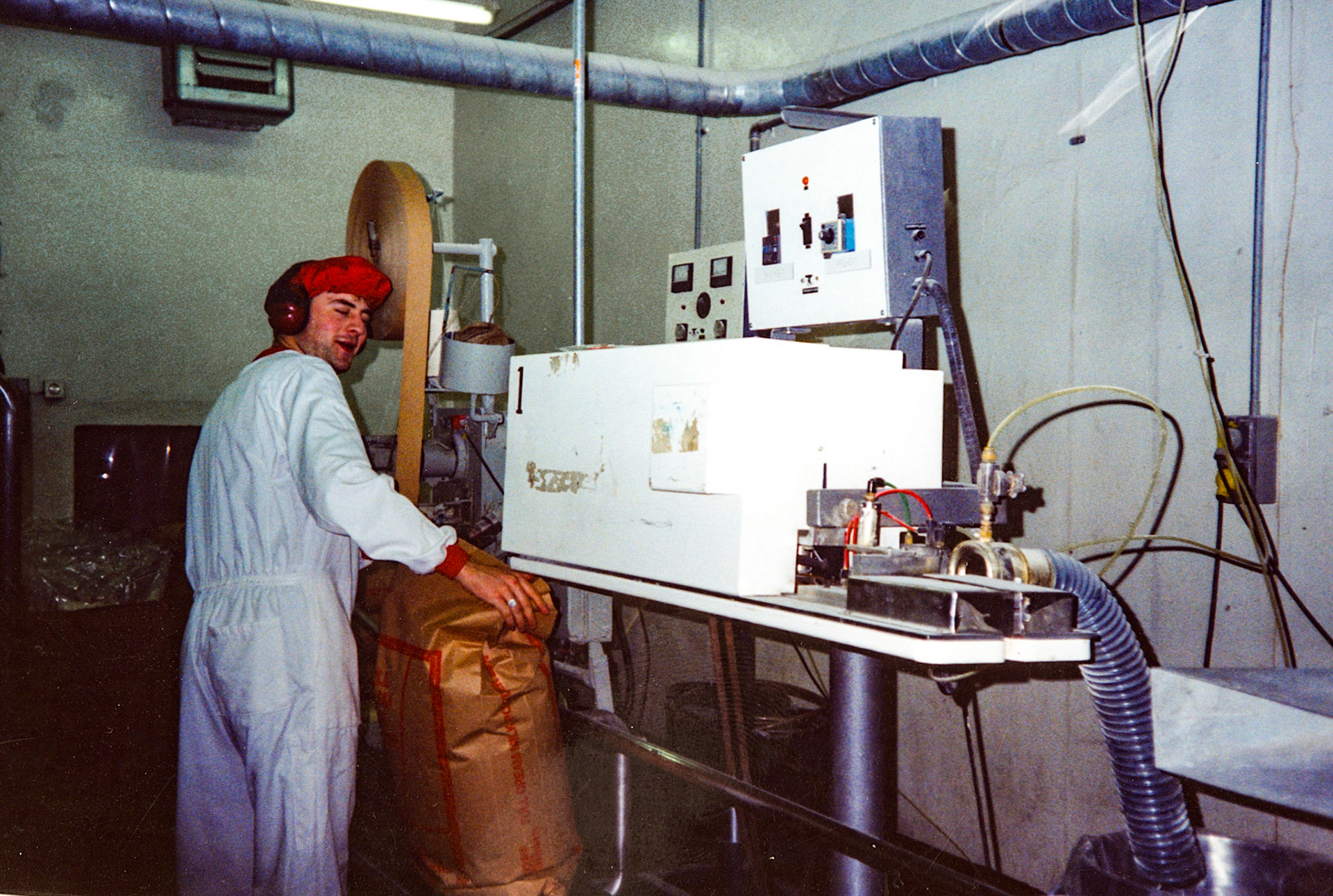 1991 Honiton, November, following closure announcement: Jason in the Bagging Room. (Courtesy Wendy Hawker)