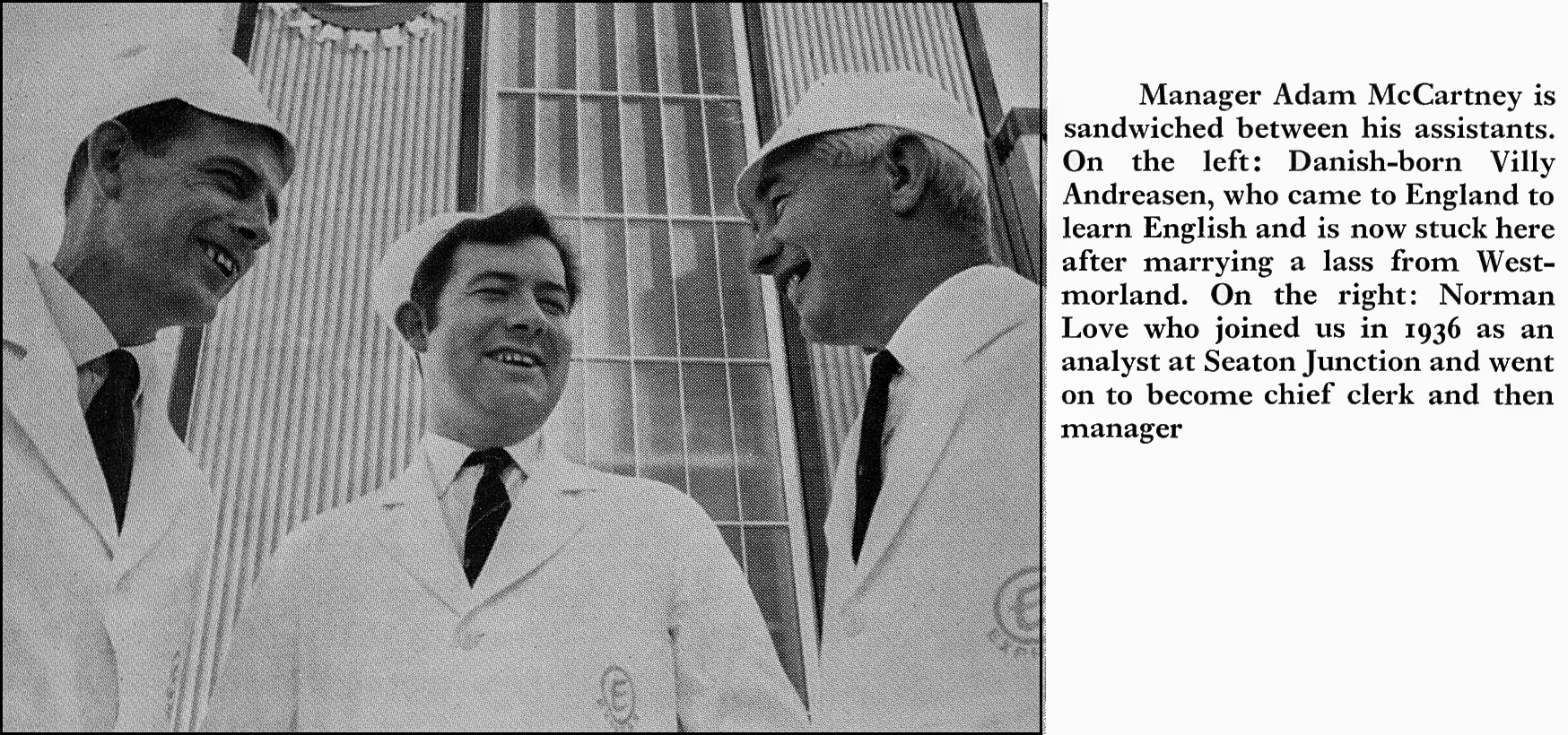 1969 Honiton Creamery, with Villy Andreasen, Adam McCartney and Norman Love. (Express News Christmas)